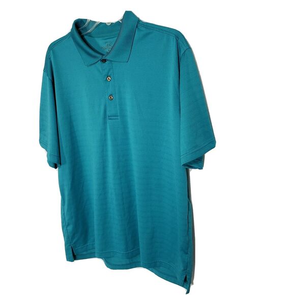 Golden Bear Performance Mens Polo Shirt Size XL Teal Short Sleeve Golf Textured - Picture 5 of 10